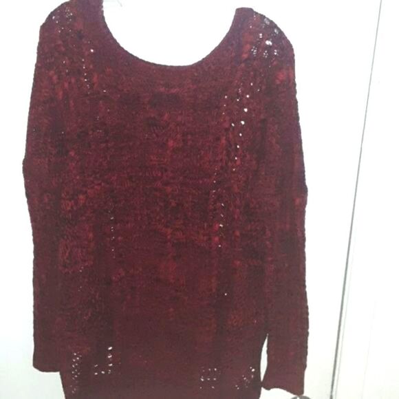 Express Chunky Knit Red Sweater Top Size Medium - Picture 2 of 8